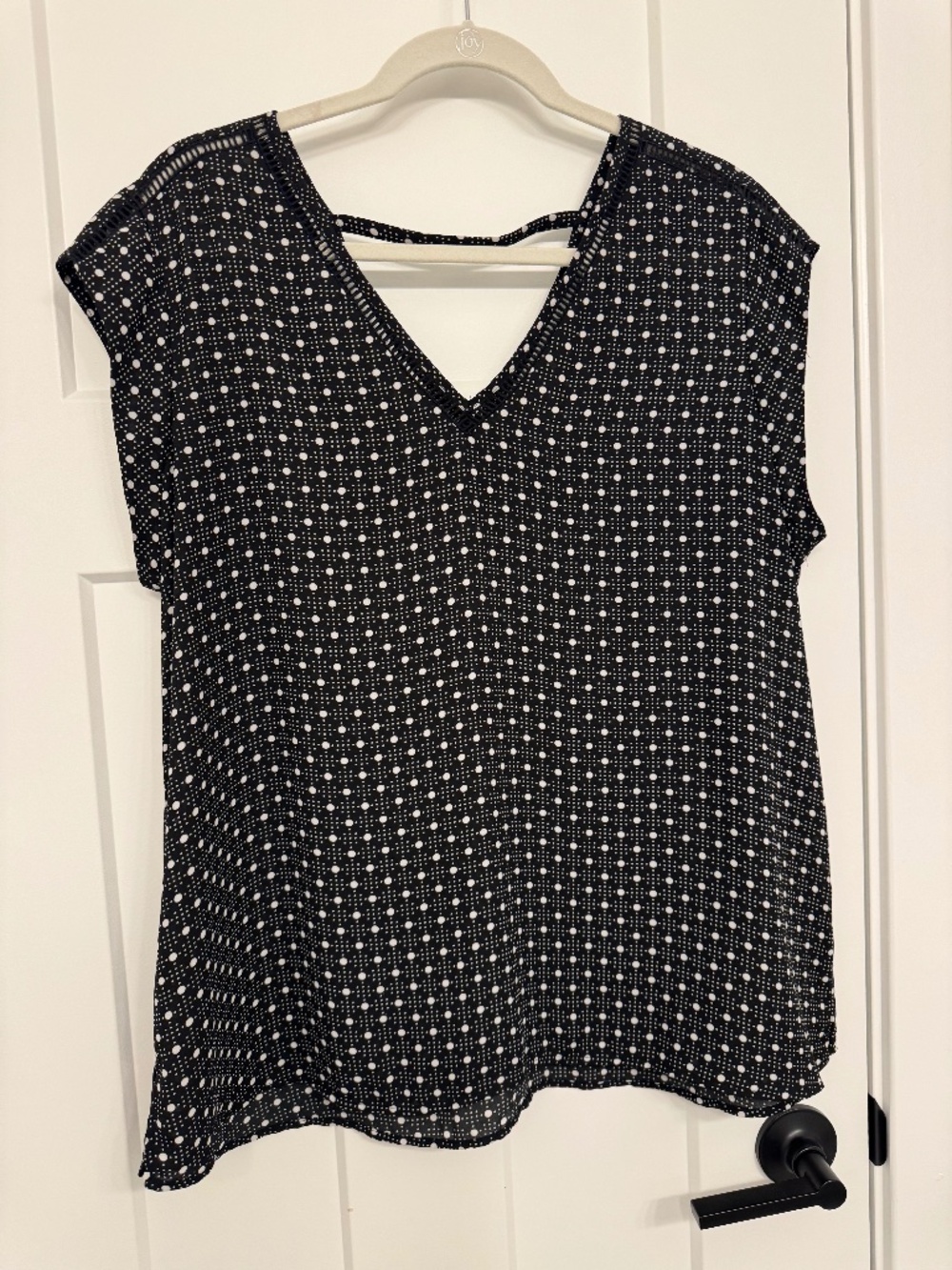 Polka Dot Short Sleeve Blouse
